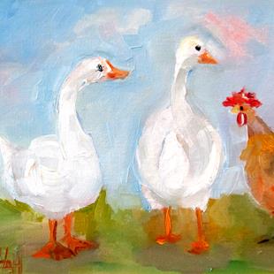 Art: Ducks and Chicken by Artist Delilah Smith