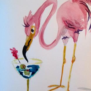 Art: Flamingo Martini by Artist Delilah Smith