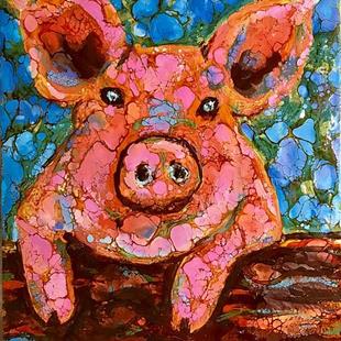 Art: Pig (sold) by Artist Ulrike 'Ricky' Martin