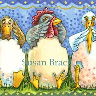 Art: BEAKS AND FEATHERS SEE NO EVIL by Artist Susan Brack