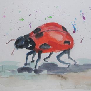 Art: Run Away Lady Bug by Artist Delilah Smith