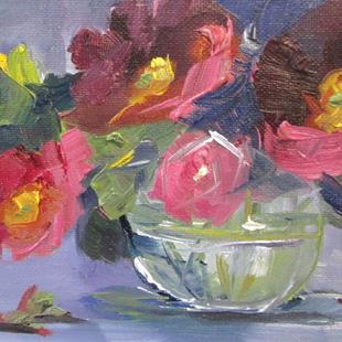 Art: Pink Flowers in Water by Artist Delilah Smith