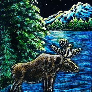 Art: Moose Lake by Artist Monique Morin Matson
