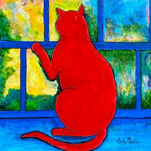 Art: The Red Cat by Artist Ulrike 'Ricky' Martin