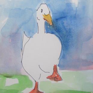 Art: White Duck by Artist Delilah Smith