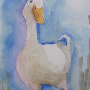 Art: White Duck by Artist Delilah Smith