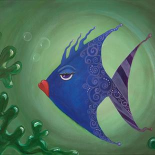 Art: A Fish Named Blu by Artist Cherelle Art