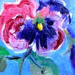 Art: aceo Pansy by Artist Delilah Smith