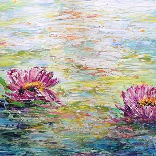Art: Water Lotus Flowers by Artist LUIZA VIZOLI