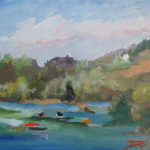 Art: Boats on the Lake by Artist Delilah Smith