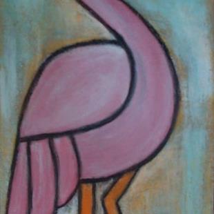 Art: Pink Stork by Artist Marina Owens