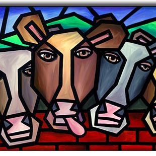 Art: Cows by Artist Amanda Hone