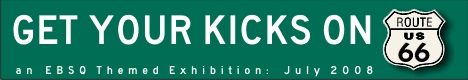 Banner for Get Your Kicks on Route 66 art show